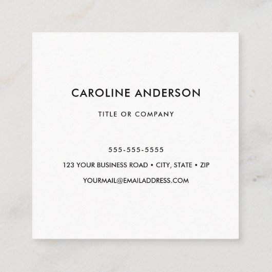 シェフまたはケータリングの名刺-黒の刃物類 スクエア名刺 (裏面)