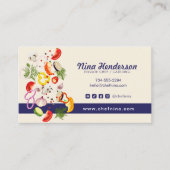 シェフまたはケータリングまたはレストラン美しいタイル 名刺 (正面)