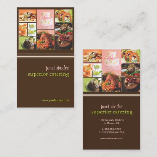 シェフまたはケータリング名刺 名刺 (正面/裏面)