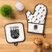 シェフまたは料理ビジネスDIYロゴ 鍋つかみ&鍋敷きセット (トップダウン)