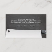 シェフアイコンクリーバーナイフ | 黒板背景 名刺 (裏面)