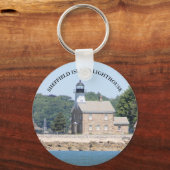 シェフィールド島ライトハウス、コネチカット州キーチェーン キーホルダー (正面)