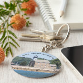 シェフィールド島ライトハウス、コネチカット州キーチェーン キーホルダー (側面)