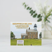 シェフィールド島灯台、コネチカット州 ポストカード (スタンド正面)