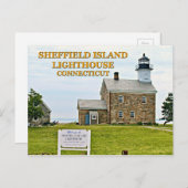 シェフィールド島灯台、コネチカット州 ポストカード (正面/裏面)