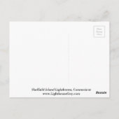 シェフィールド島灯台、コネチカット州 ポストカード (裏面)