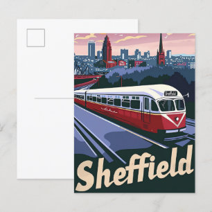 シェフィールド素晴らしイギリス旅行イラストレーション ポストカード