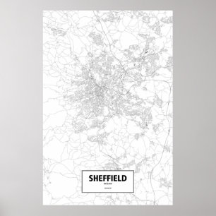 シェフィールド、イギリス(白の黒) ポスター