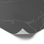 シェフィールド、イングランド (黒地に白) ポスター (角)
