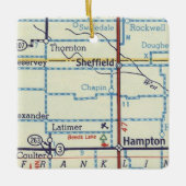 シェフィールドIAヴィンテージマップ セラミックオーナメント (正面)