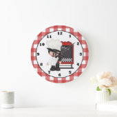 シェフイタリアンおもしろい壁時計 ラージ壁時計 (ホーム)