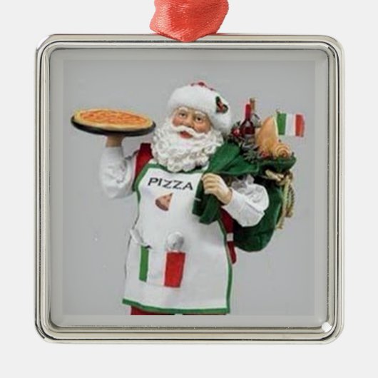 シェフイタリアンサンタクリスマスの装飾 メタルオーナメント (正面)