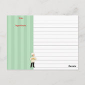 シェフイタリアンパスタスパゲッティ料理本レシピカード ポストカード (裏面)