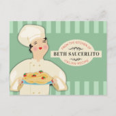 シェフイタリアンパスタスパゲッティ料理本レシピカード ポストカード (正面)