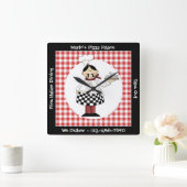 シェフイタリアン スクエア壁時計 (ホーム)