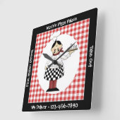 シェフイタリアン スクエア壁時計 (傾斜)