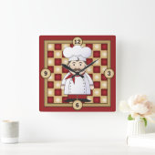 シェフイタリアン スクエア壁時計 (ホーム)