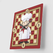 シェフイタリアン スクエア壁時計 (傾斜)