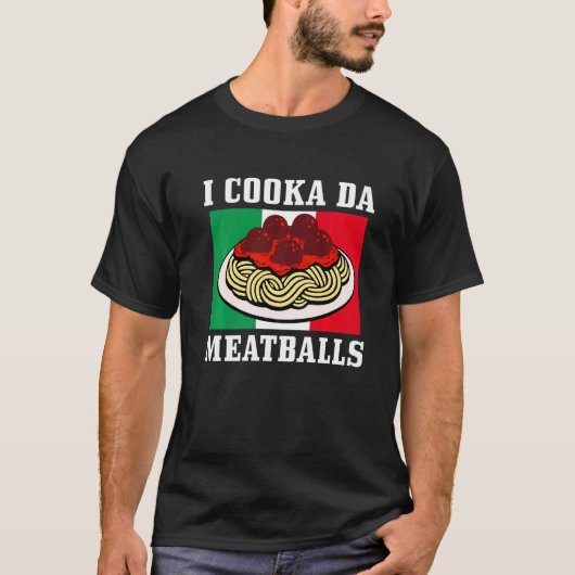 シェフイタリアンIコオカダミートボールイタリアイタリア Tシャツ (正面)