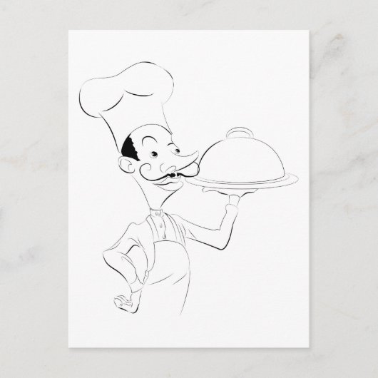 シェフイラストレーション ポストカード (正面)