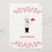 シェフインスパイアフォーマルディナースキャロップ招待状 シーズンカード (正面/裏面)