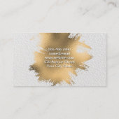 シェフウィスク | 金箔スパッタ | 白のテクスチャ 名刺 (裏面)