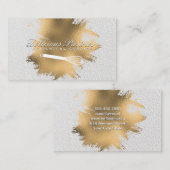 シェフウィスク | 金箔スパッタ | 白のテクスチャ 名刺 (正面/裏面)