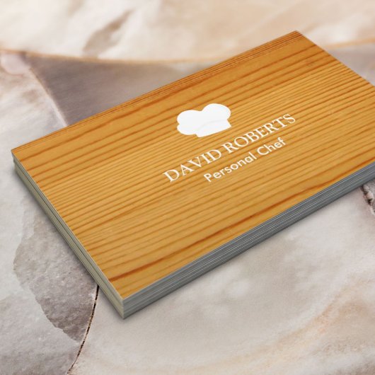 シェフウッドバックグラウンドプロフェッショナルケータリング 名刺