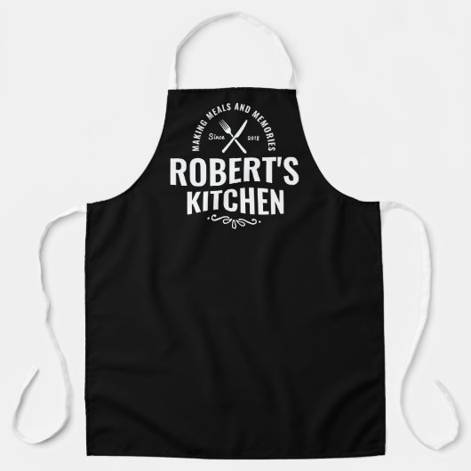 シェフエプロンと名前をカスタムする男性の贈パーソナライズされたり物 エプロン (正面)