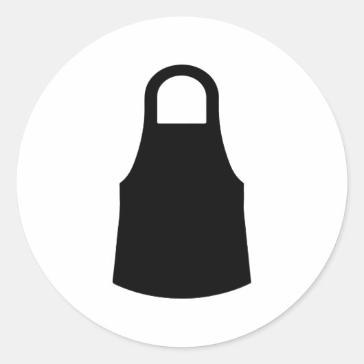 シェフエプロンシルエット ラウンドシール (正面)