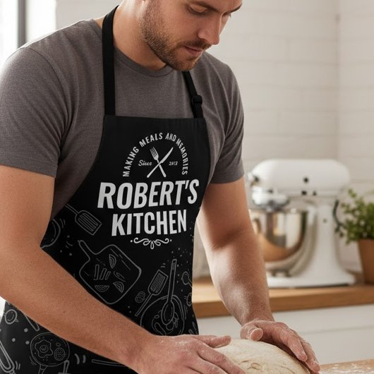 シェフエプロン名前をカスタムするメンギフトパーソナライズされた付き エプロン