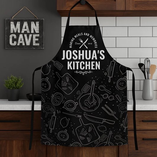 シェフエプロン名前をカスタムするメンギフトパーソナライズされた付き エプロン