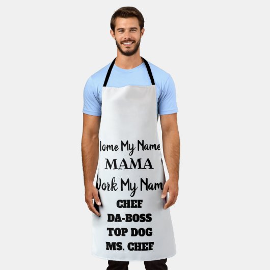 シェフエプロン、ママ用エプロン、シェフ用エプロンおもしろい、 エプロン (着用した状態)