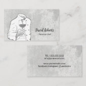 シェフエレガントな手のスケッチ 名刺 (正面/裏面)