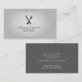 シェフエレガントケータリングレトロナイフフォークレストラン 名刺 (正面/裏面)