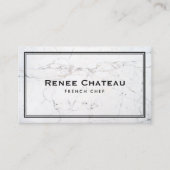 シェフエレガントフランスのケータリングパステル白大理石 名刺 (正面)