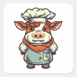 シェフカウキュートな農動物 スクエアシール