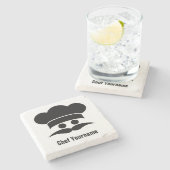 シェフカスタム文字カラー&コースター ストーンコースター (横)