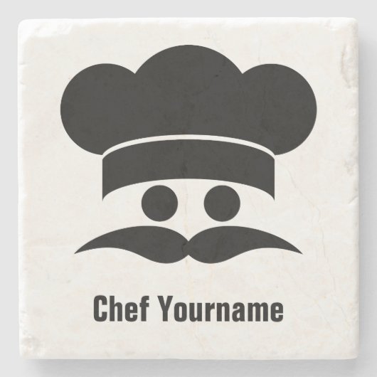 シェフカスタム文字カラー&コースター ストーンコースター (正面)