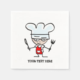 シェフカスタム調理師漫画紙パーティーナプキン スタンダードカクテルナプキン