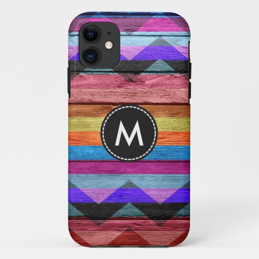 シェフカラフルロンストライプウッド#2 Case-Mate iPhoneケース (裏面)