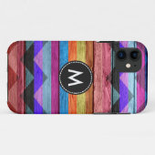 シェフカラフルロンストライプウッド#2 Case-Mate iPhoneケース (裏面(横))