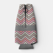 シェフカラフルロンピンクコーラルグレー名前をカスタムする ボトルクーラー (裏面)