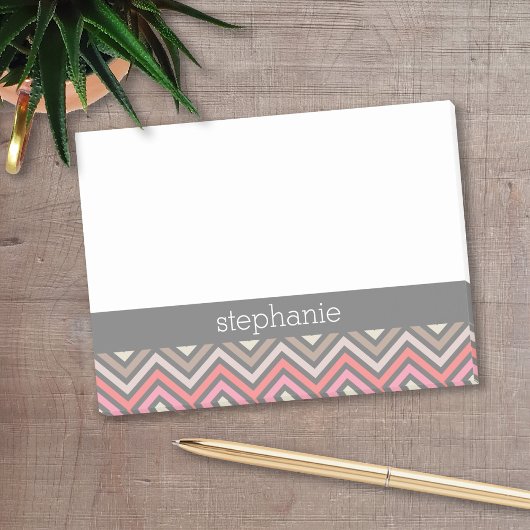 シェフカラフルロンピンクコーラルグレー名前をカスタムする ポストイット