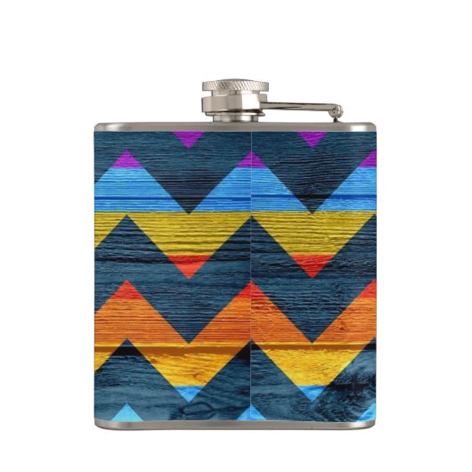 シェフカラフルロン木材抽象芸術#3 フラスク (裏面)