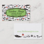 シェフカードを調理しているカスタムな色のレトロの野菜 名刺 (正面/裏面)