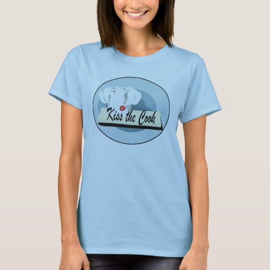 シェフキスザ調理師ブルーTシャツ Tシャツ (正面)