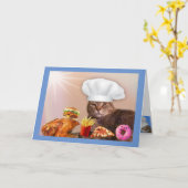 シェフキャットバンケット誕生日 カード (黄色い花)