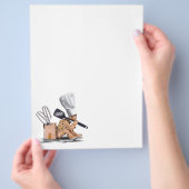 シェフキャラクターは考えるキッチンの道具で土 チラシ (手)