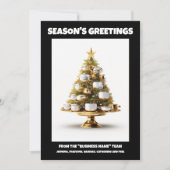 シェフクリスマスツリー休日ビジネスケータリング シーズンカード (正面)